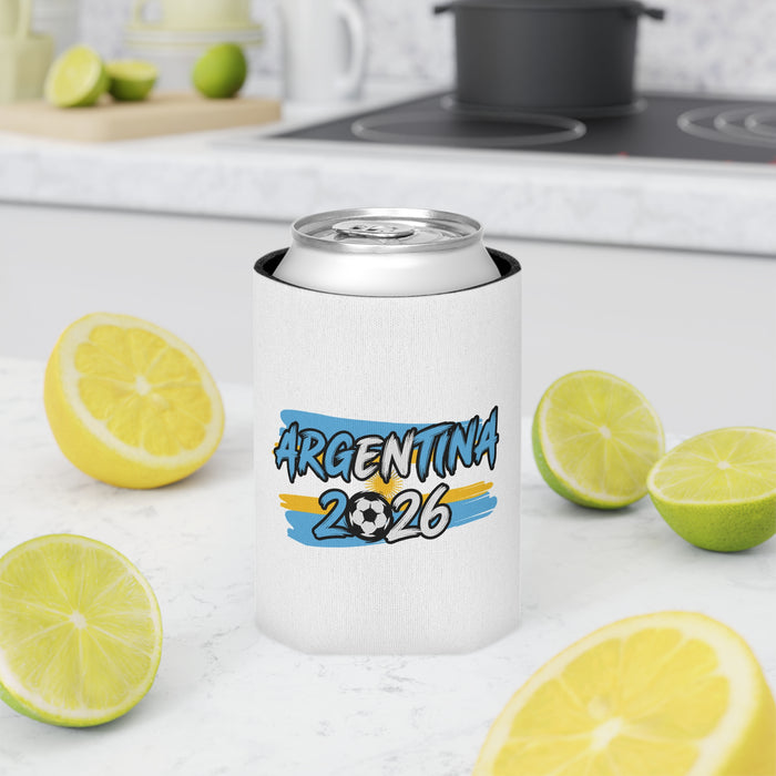 Argentina 2026 Soccer Can Cooler | World Cup Football Beverage Insulator