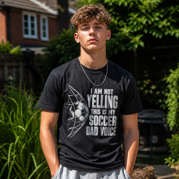 Soccer Dad Voice Gift For Soccer Player Parent Fathers Day Quote T-Shirt — Funny Soccer Dad Tee