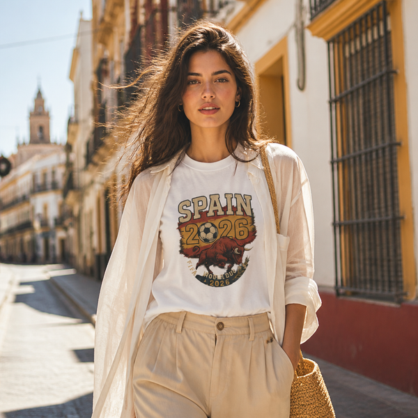 Spain Retro Soccer Tee 2026 | Vintage Football Fan Shirt | Unisex Classic Cotton T-Shirt