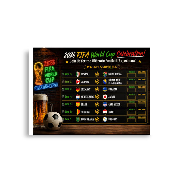 2026 FIFA World Cup Poster - High-Quality Print for Football Fans