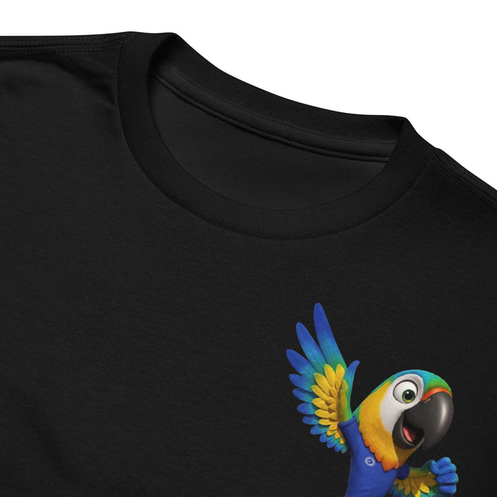 Brazil Soccer Parrot Youth T-Shirt | Kids Football Fan Shirt & Tropical Mascot Tee